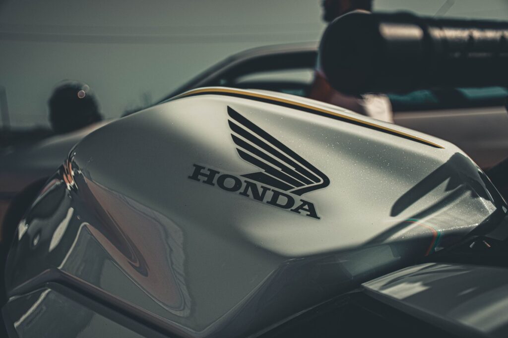 motorcycle tank after ceramic coating application showing deep gloss