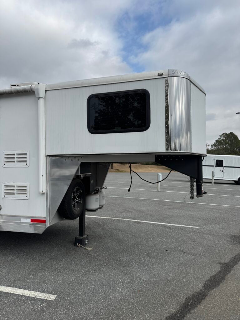 before-and-after mobile rv wash and wax on a travel trailer exterior
