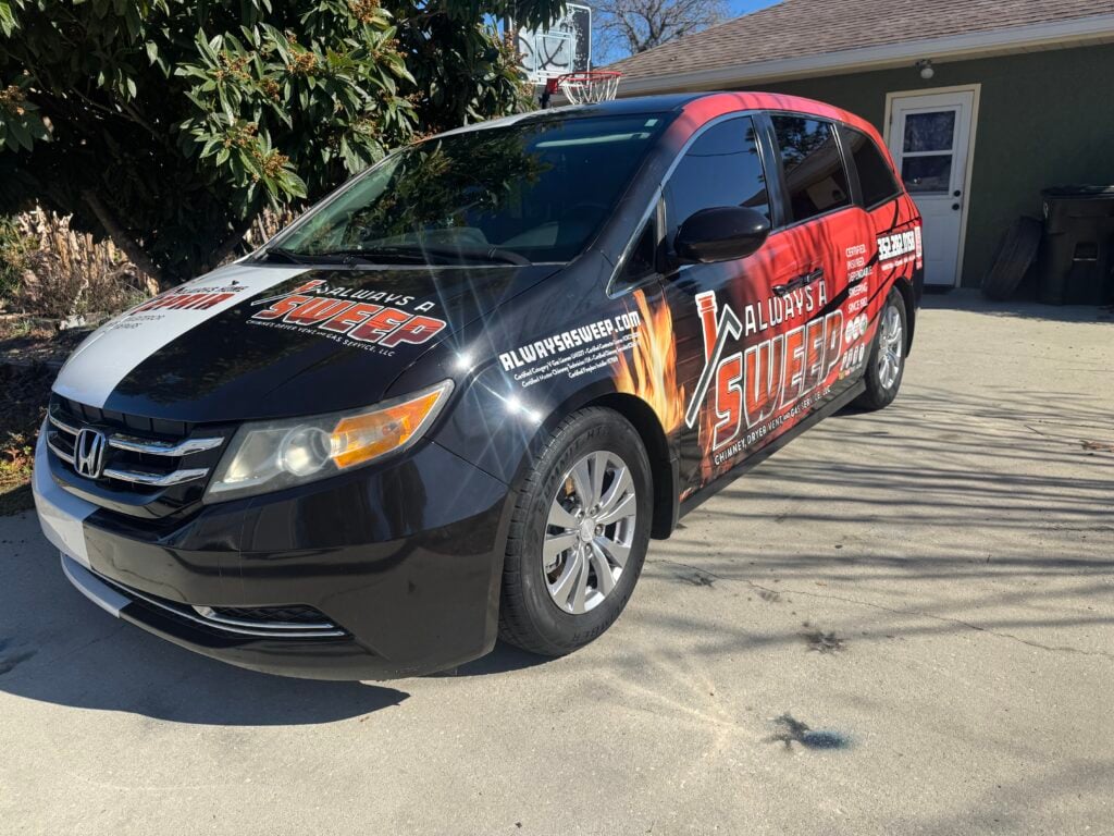 mobile car cleaning company van parked in an Ocala driveway