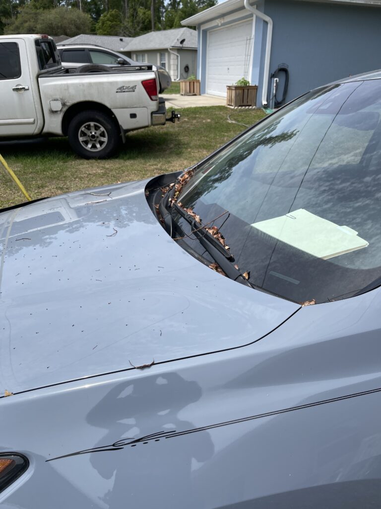 technician performing mobile car detailing service near me in an Ocala driveway