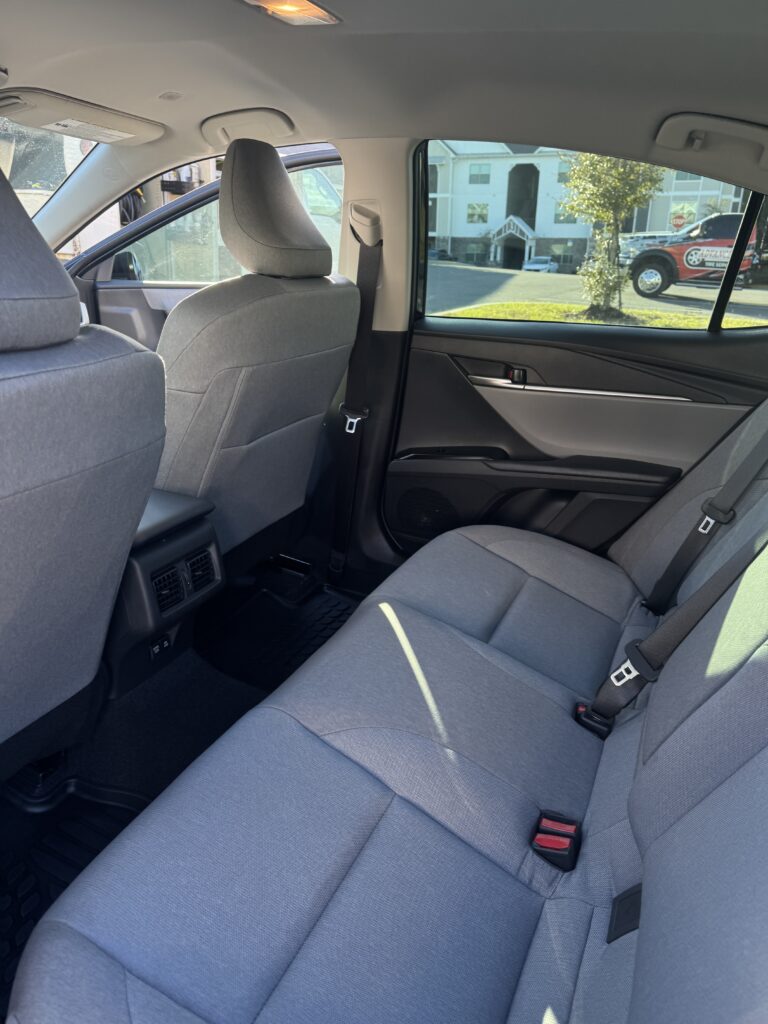Fresh, Spotless Interiors: Ocala's Car Interior Cleaning Guide 2 before and after car interior cleaning results showing stain removal